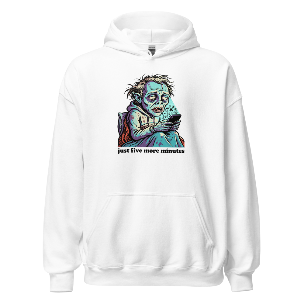 3AM Phone Gremlin Doomscroll Halftone Tee — white front view