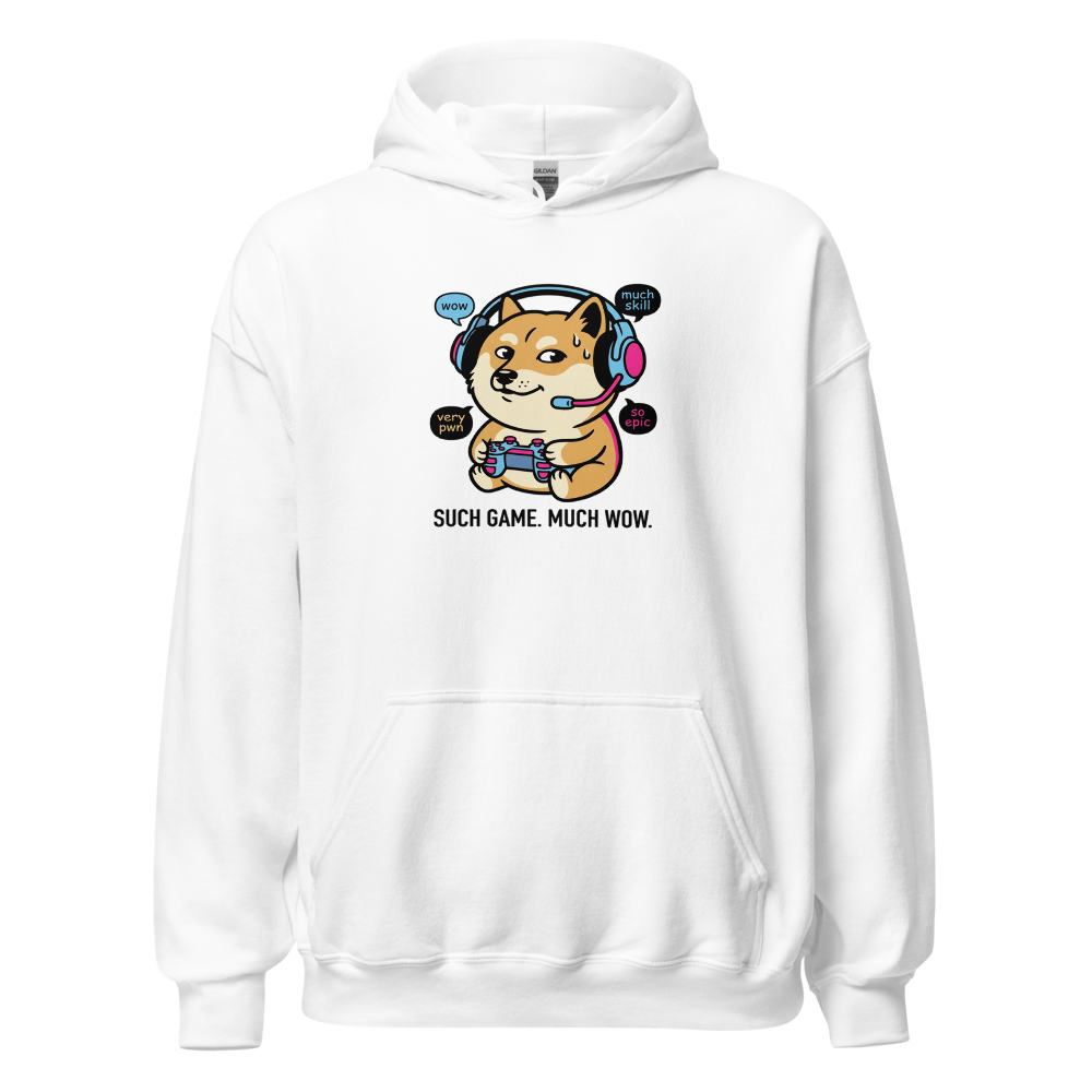 Sweaty Shiba Streamer Such Wow Gaming Meme Tee — white front view