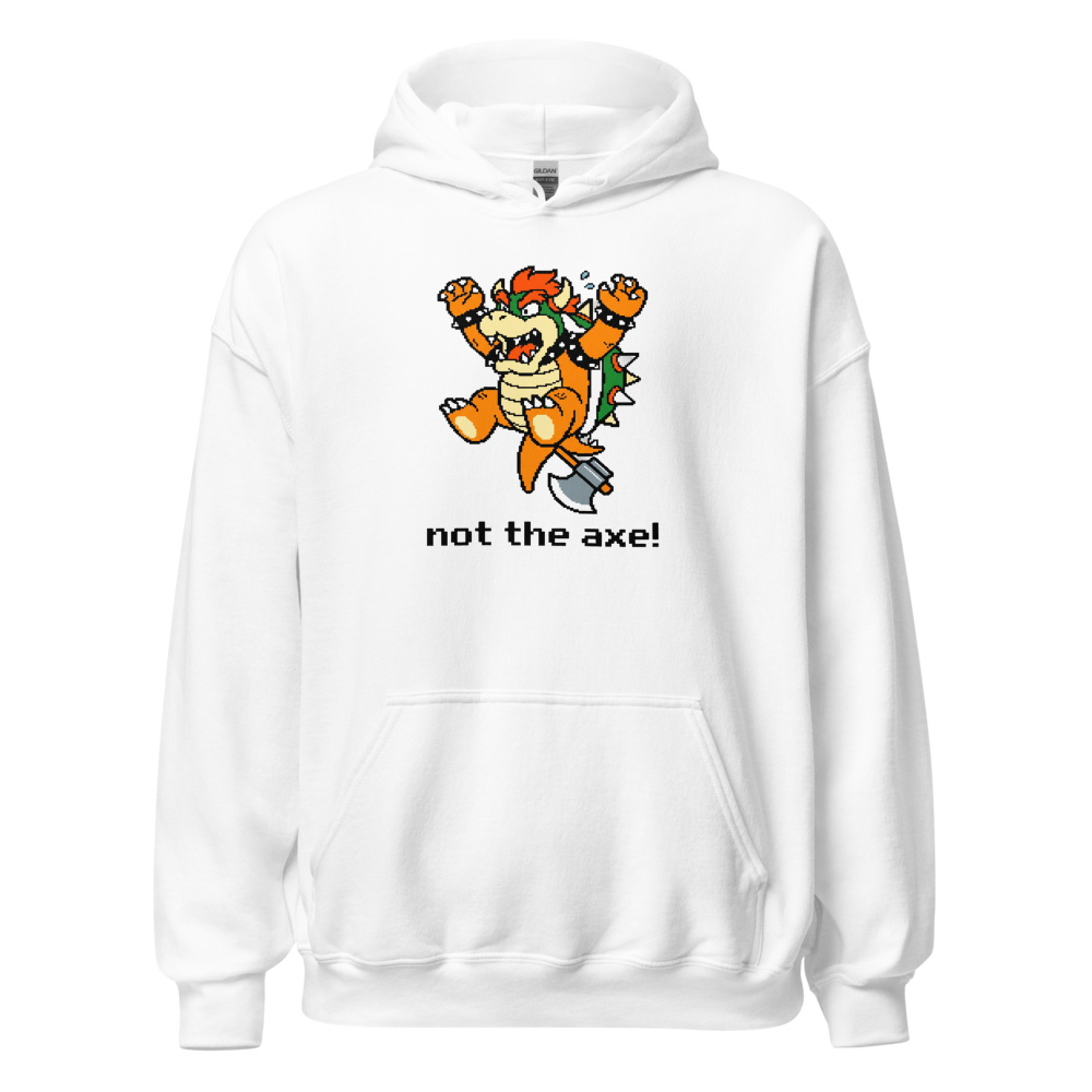 Not The Axe Pixel Boss Retro Gamer Tee — white front view