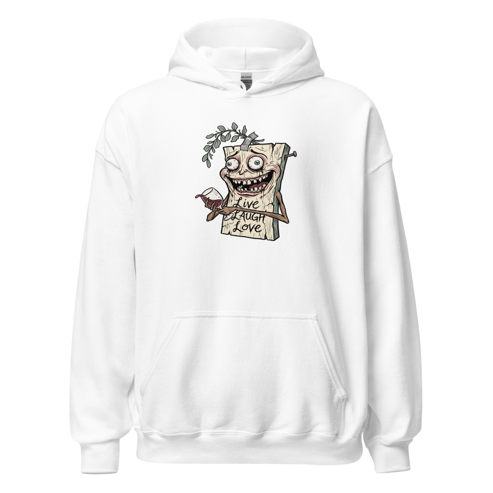 Cursed Farmhouse Plaque Meltdown Parody Tee — white front view