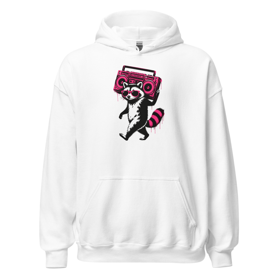 Stencil Raccoon With Boombox Street Art Tee