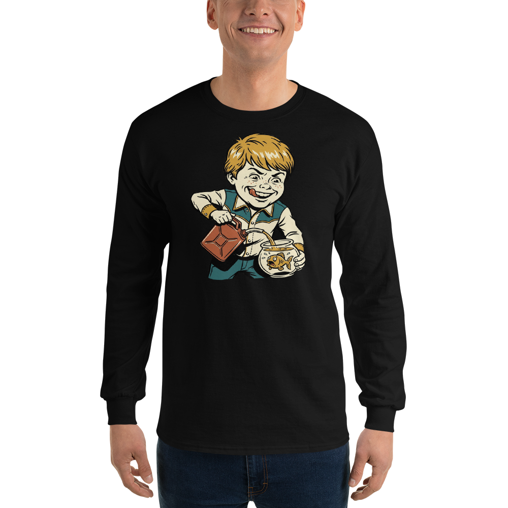 Chaotic Kid Vintage Instructional Pamphlet Dark Humor Tee — black front view