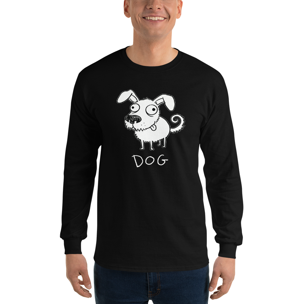 Bad Drawing Of A Dog Funny Doodle Tee — black front view