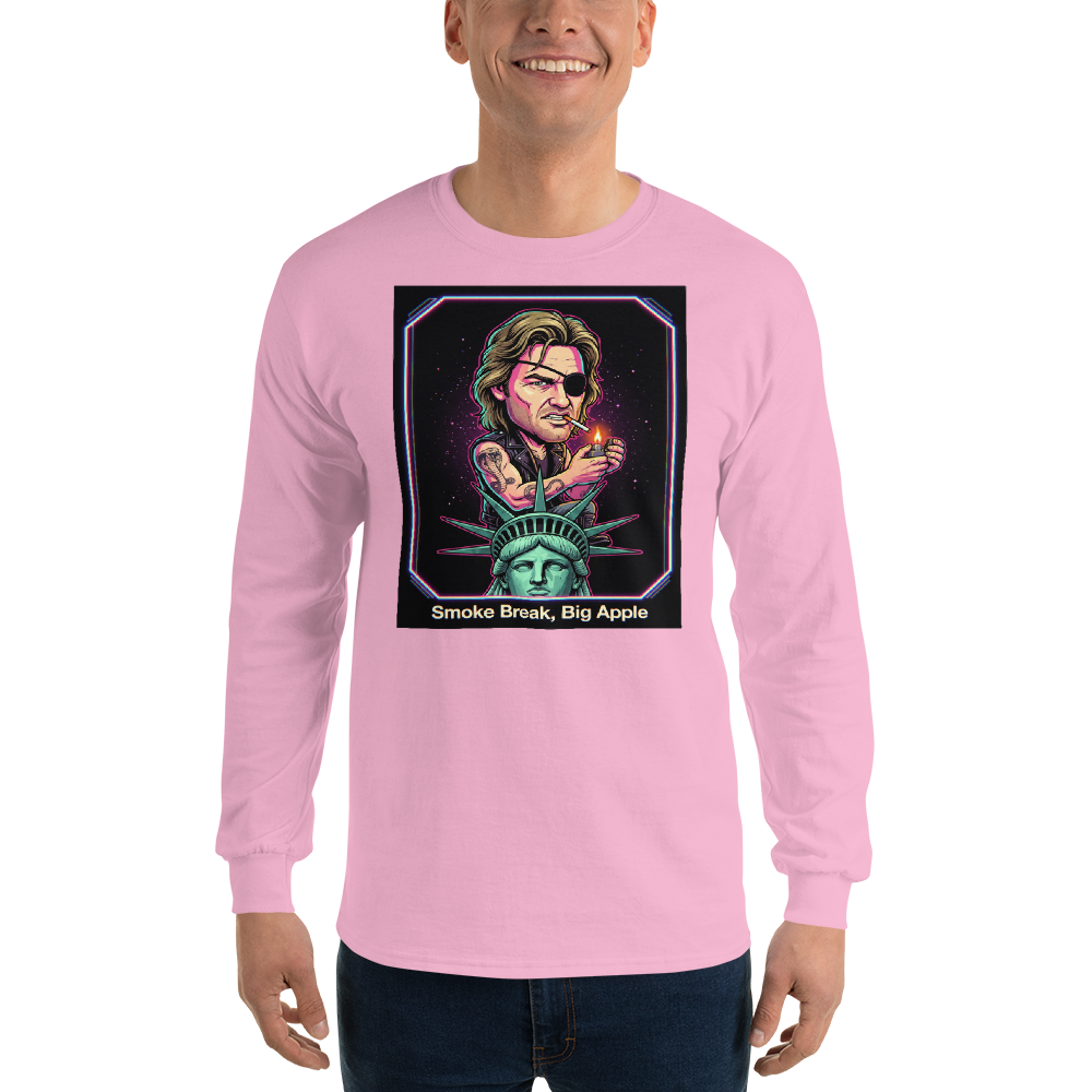 Eyepatch Antihero Smoke Break Big Apple Tee — light pink front view