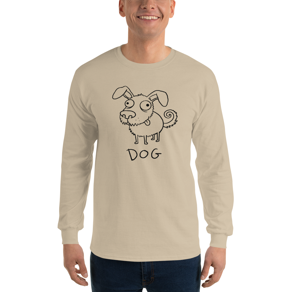 Bad Drawing Of A Dog Funny Doodle Tee — sand front view