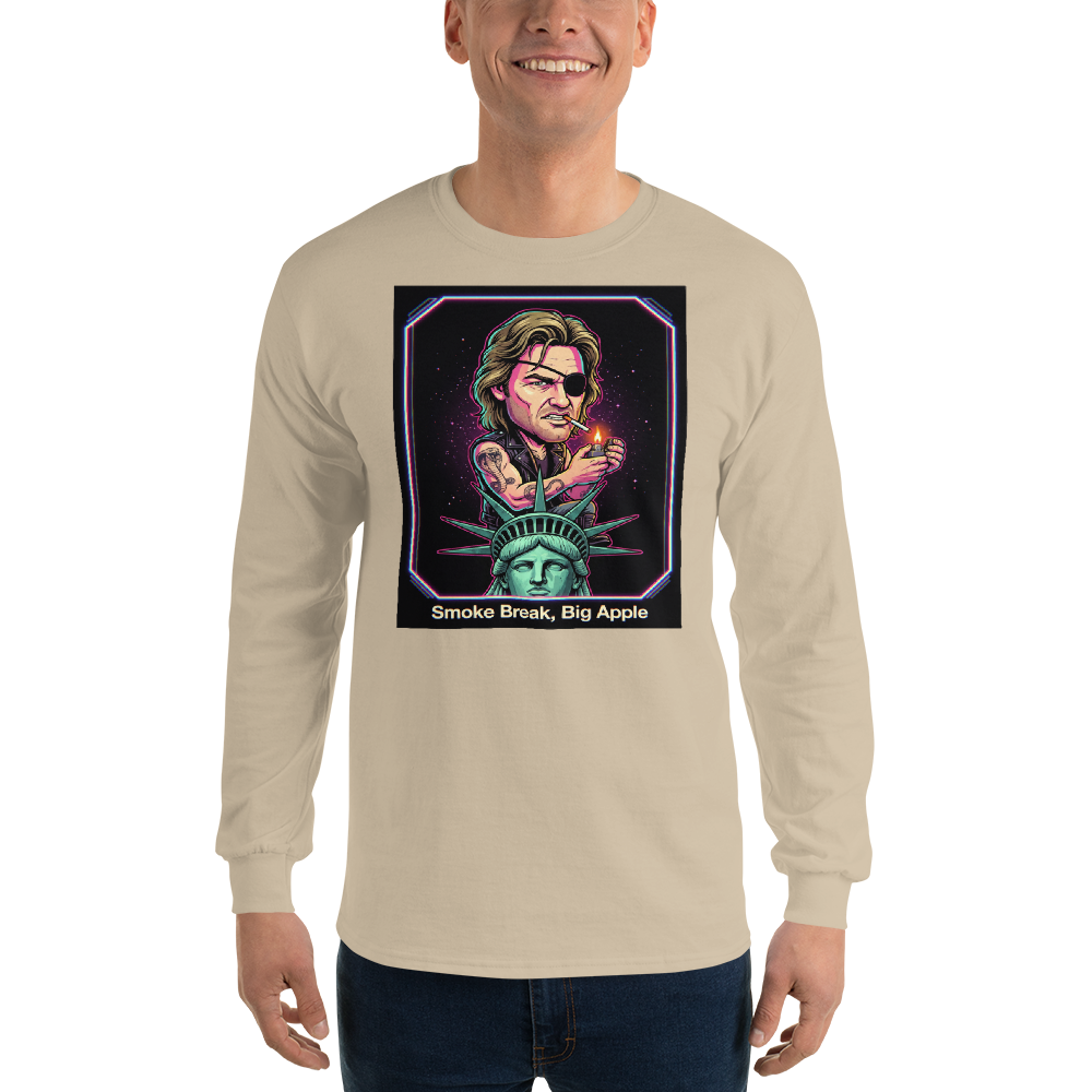 Eyepatch Antihero Smoke Break Big Apple Tee — sand front view