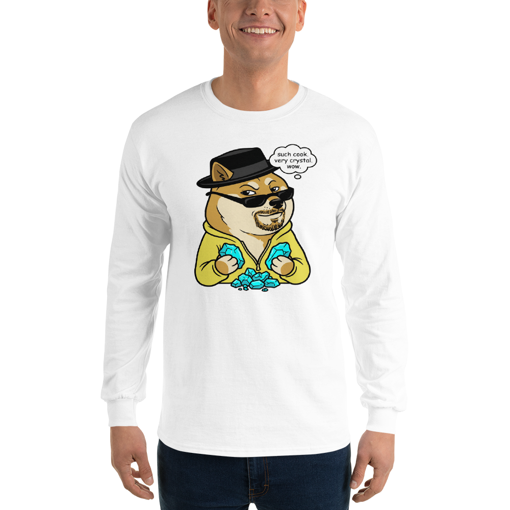 Such Cook Very Crystal Desert Cook Meme Parody Tee — Men's Long Sleeve Tee — white front view