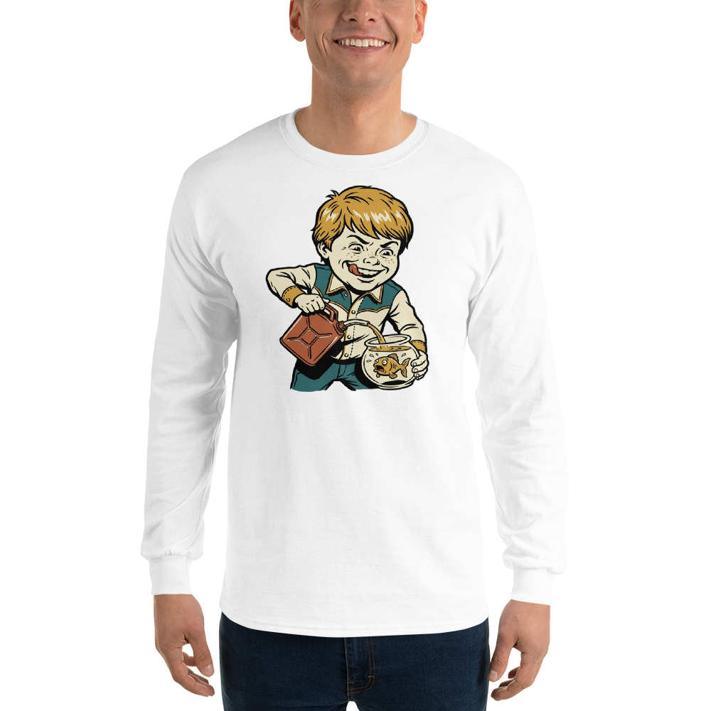 Chaotic Kid Vintage Instructional Pamphlet Dark Humor Tee — white front view