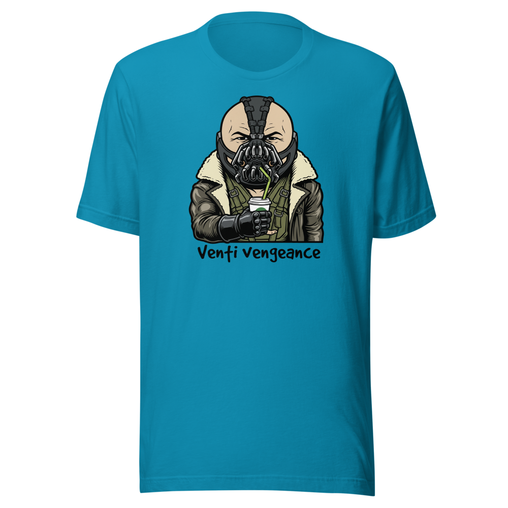 Venti Vengeance Masked Mercenary Latte Tee â€” Aqua front view
