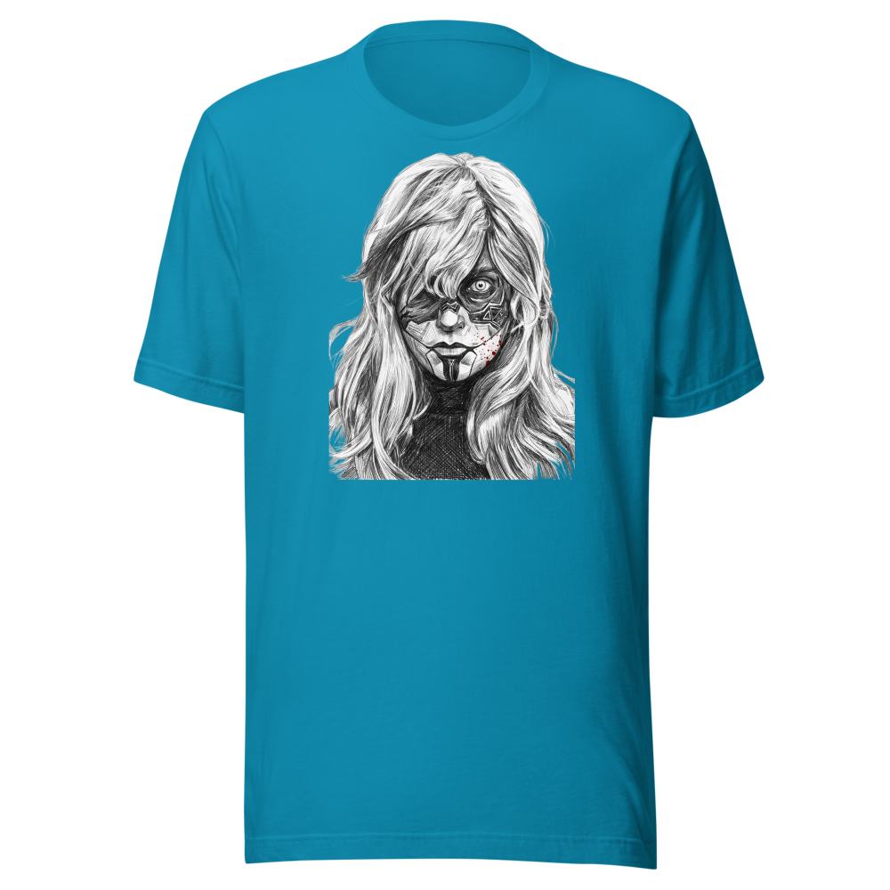 Paintress Graphite Sketch Ritual Warpaint Tee — aqua front view