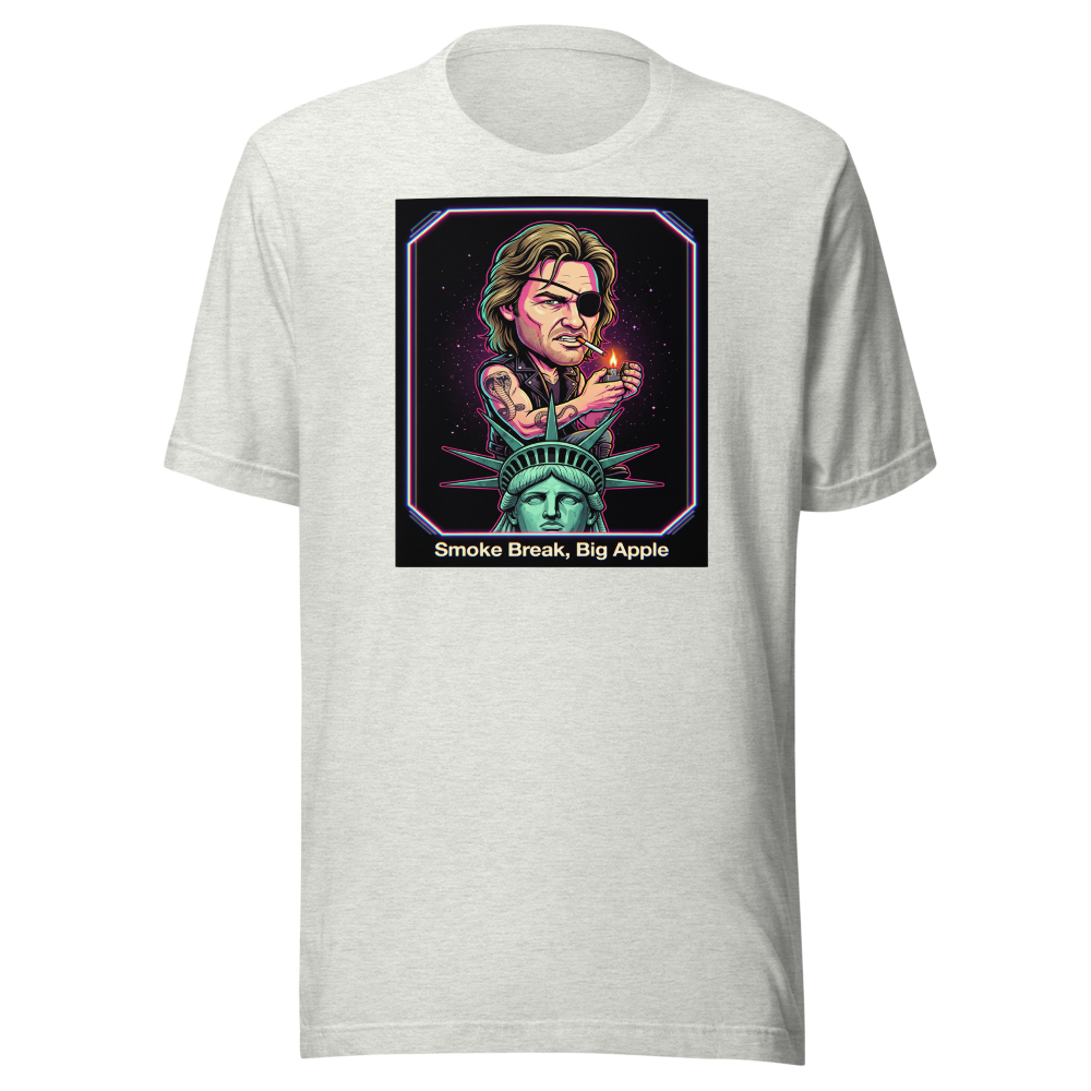 Eyepatch Antihero Smoke Break Big Apple Tee — ash front view