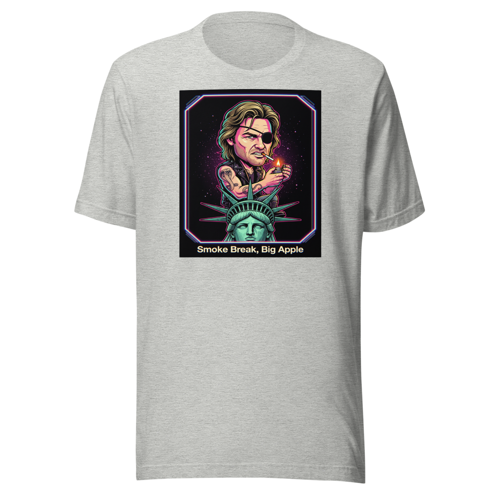 Eyepatch Antihero Smoke Break Big Apple Tee — athletic heather front view