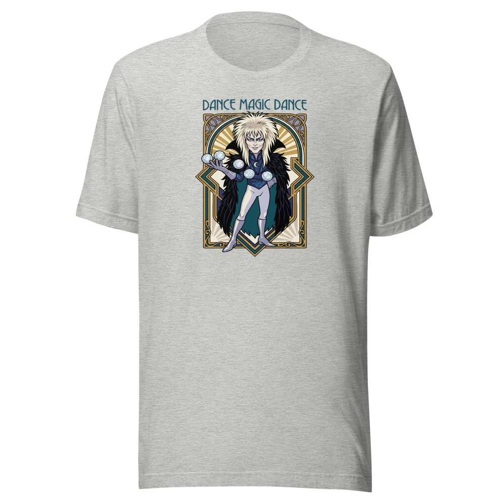 Glam Rock Goblin Wizard Crystal Ball Deco Tee — Men's Premium Tee — athletic heather front view