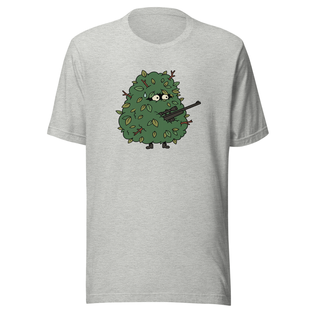 Bush Camper Sniper Battle Royale Gamer Tee — athletic heather front view