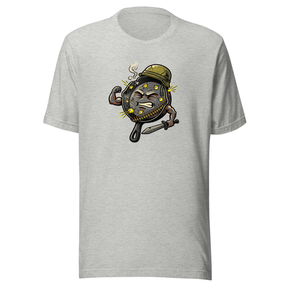 Heroic Skillet Battle Royale Halftone Pop Art Tee — athletic heather front view