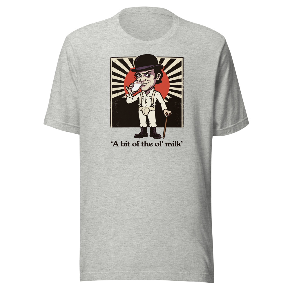 Milk Bar Droog Propaganda Screenprint Tee — athletic heather front view