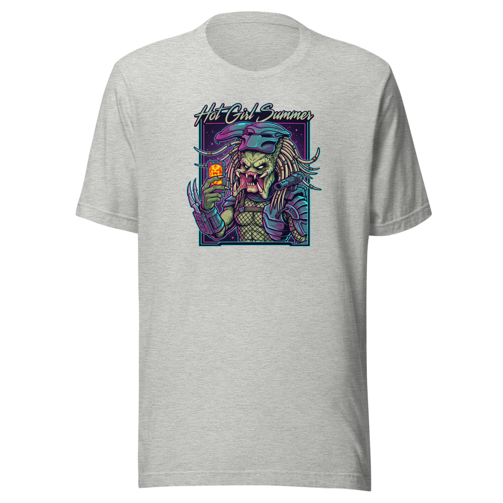 Thermal Selfie Hot Girl Summer Cyberpunk Tee — athletic heather front view