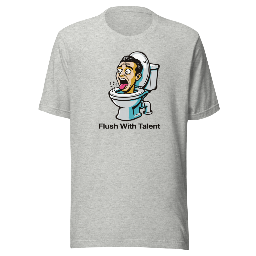 Opera Diva Toilet Stencil Meme Graphic Tee — athletic heather front view