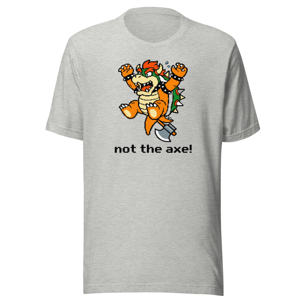Not The Axe Pixel Boss Retro Gamer Tee — athletic heather front view