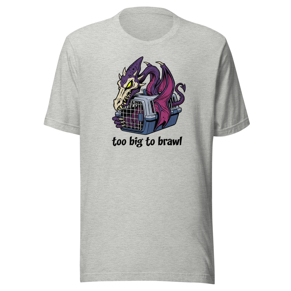 Too Big To Brawl Space Dragon Pet Carrier Tee — athletic heather front view