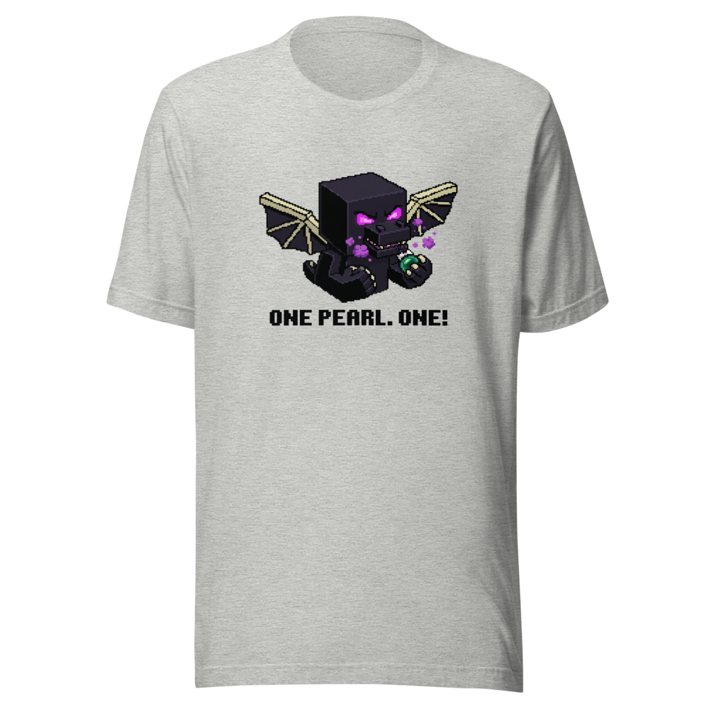 One Pearl Pixel Dragon Boss Tantrum Gamer Tee — athletic heather front view