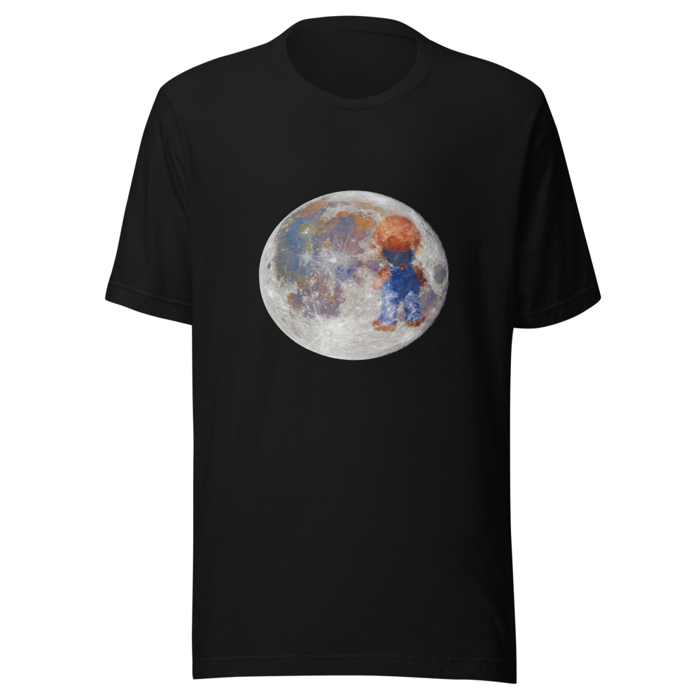 Lunar Plumber Hero Astrophotography Tee — Men's Premium Tee — black front view