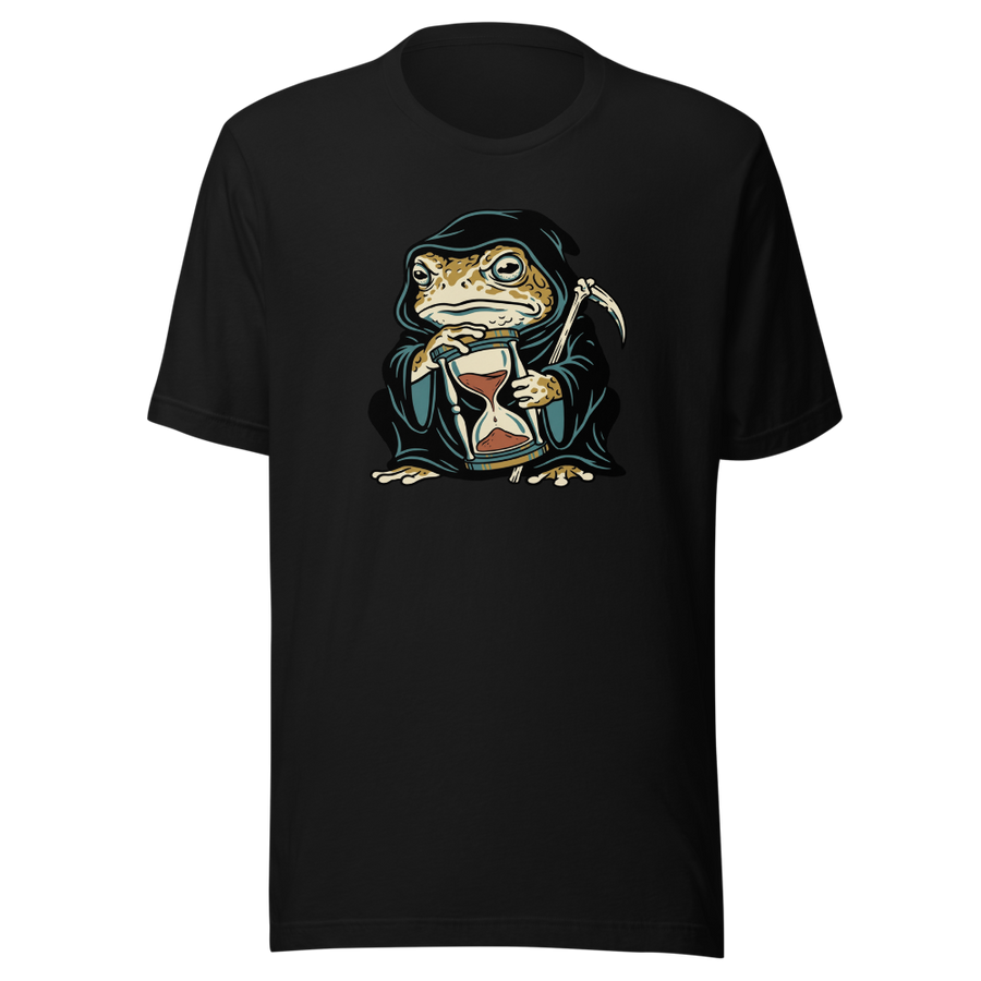Hooded Toad Reaper Hourglass Macabre Tee