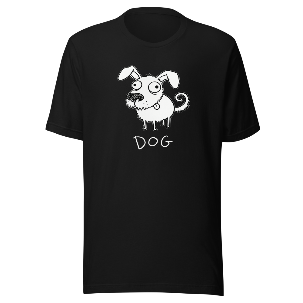 Bad Drawing Of A Dog Funny Doodle Tee — black front view