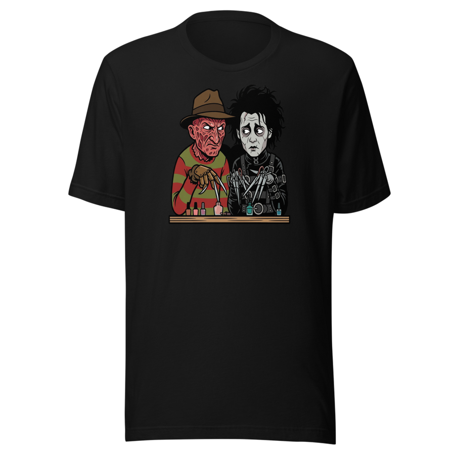 Bladed Villains Nail Salon Side-Eye Horror Tee