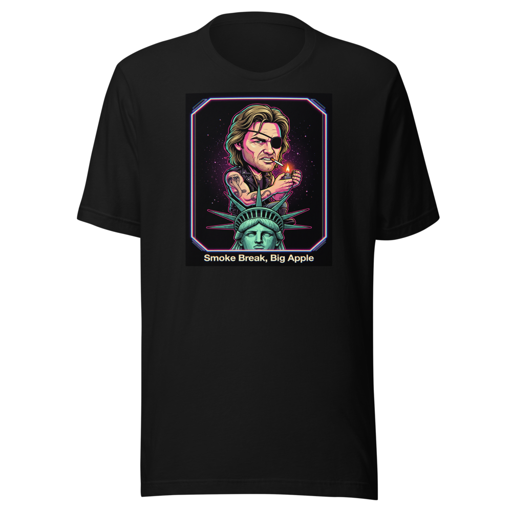 Eyepatch Antihero Smoke Break Big Apple Tee — black front view