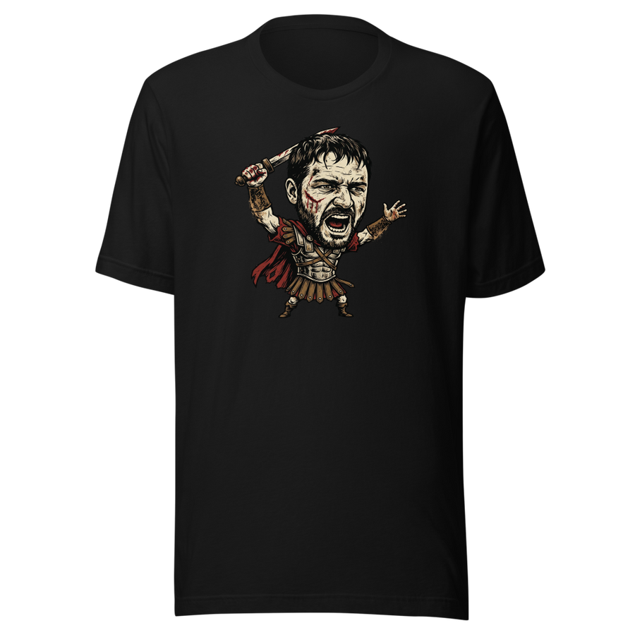 Arena Champion Woodcut Roman Warrior Roar Tee