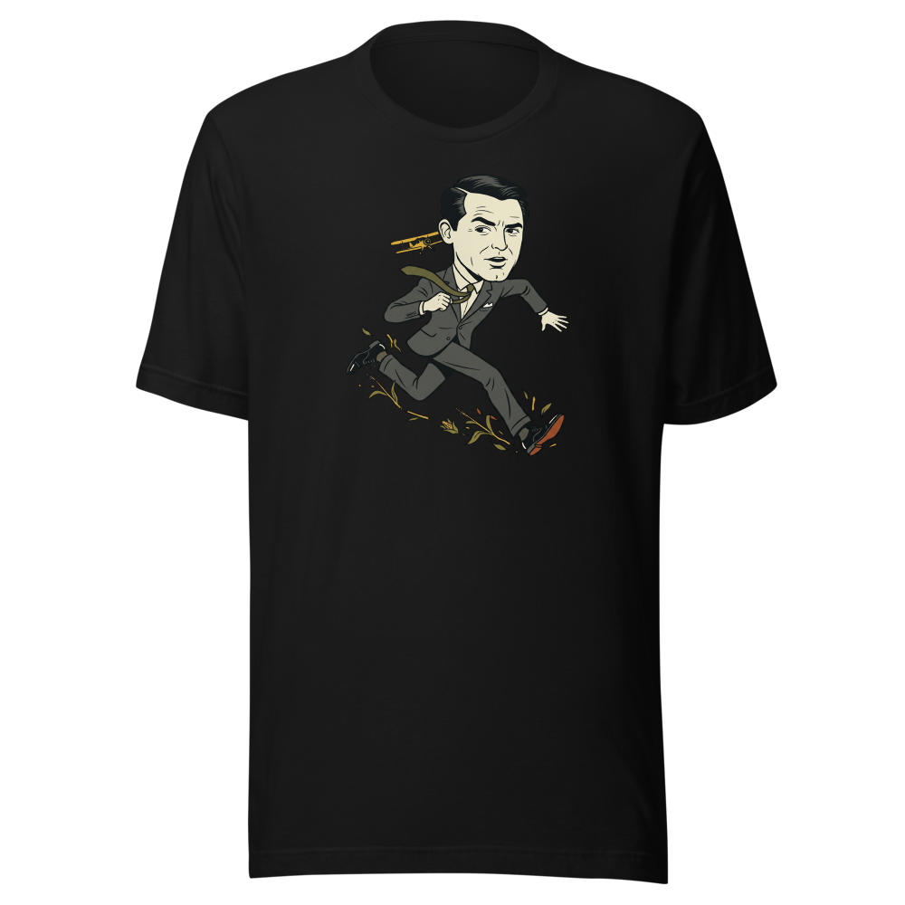 Dapper Fugitive Crop Duster Chase Vintage Movie Tee — black front view