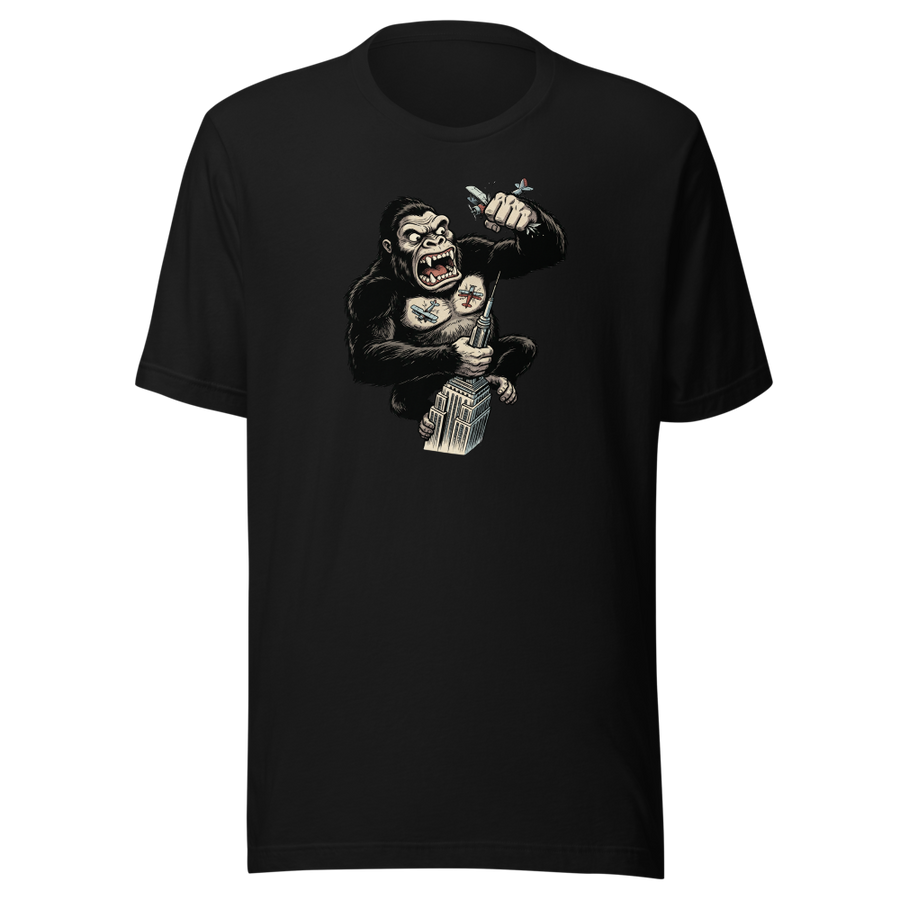Giant Ape Skyscraper Biplane Smash Comic Tee