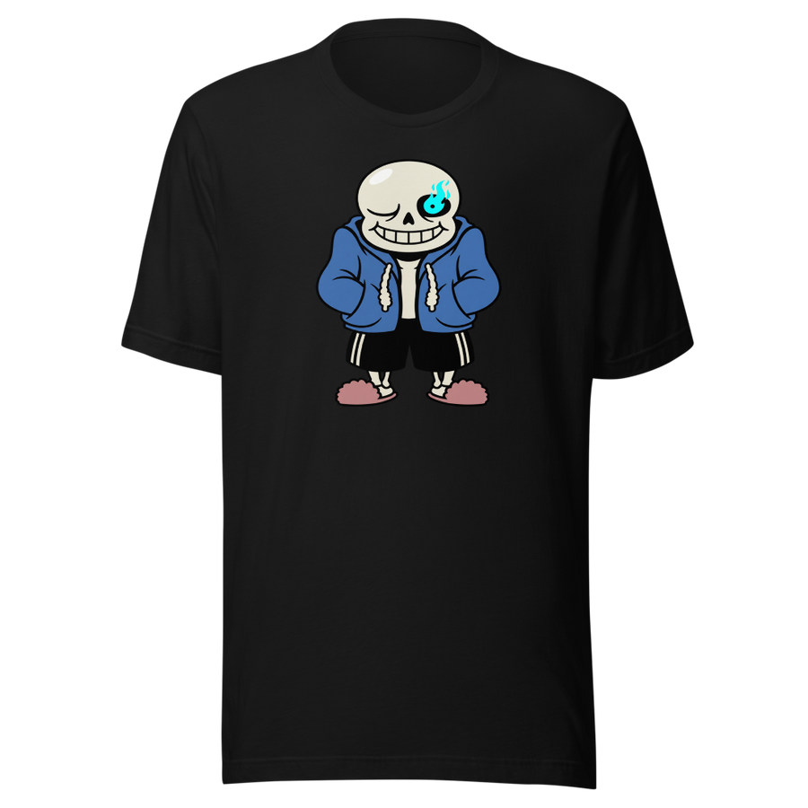 Lazy Skeleton Blue Hoodie Indie RPG Tee