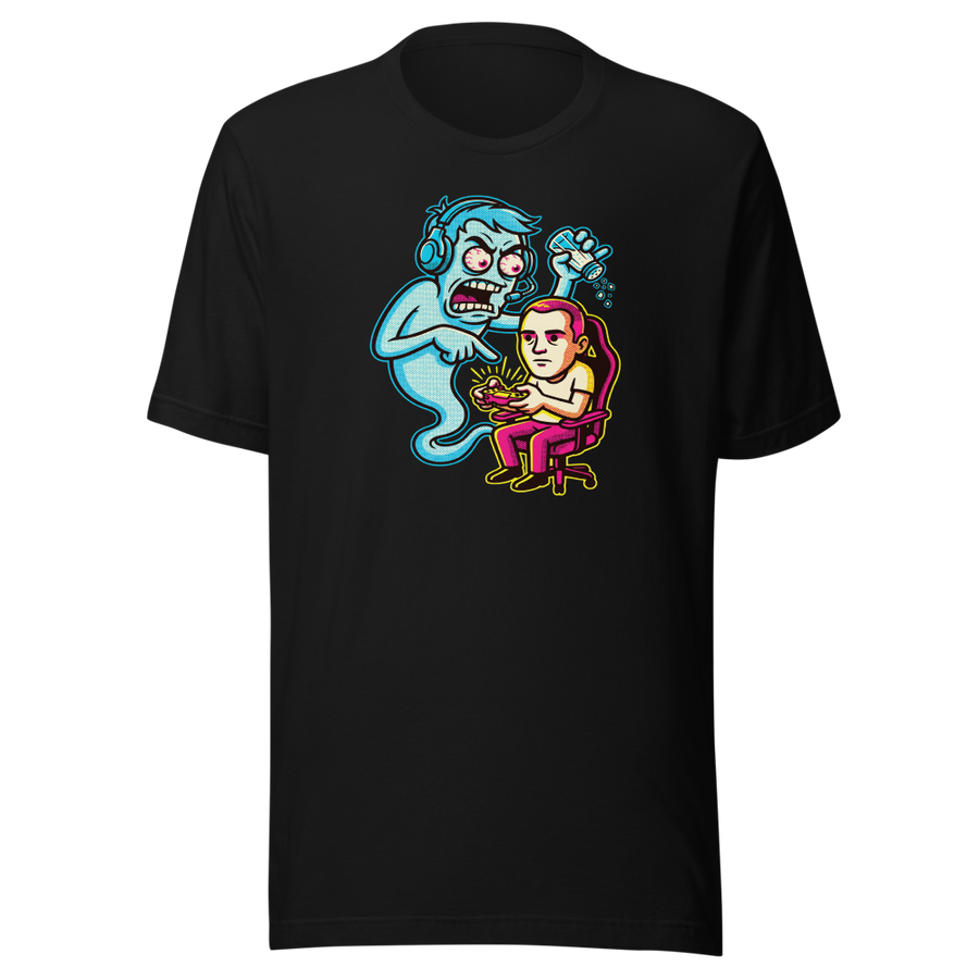 Salty Ghost Backseat Gamer Halftone Pop Art Tee