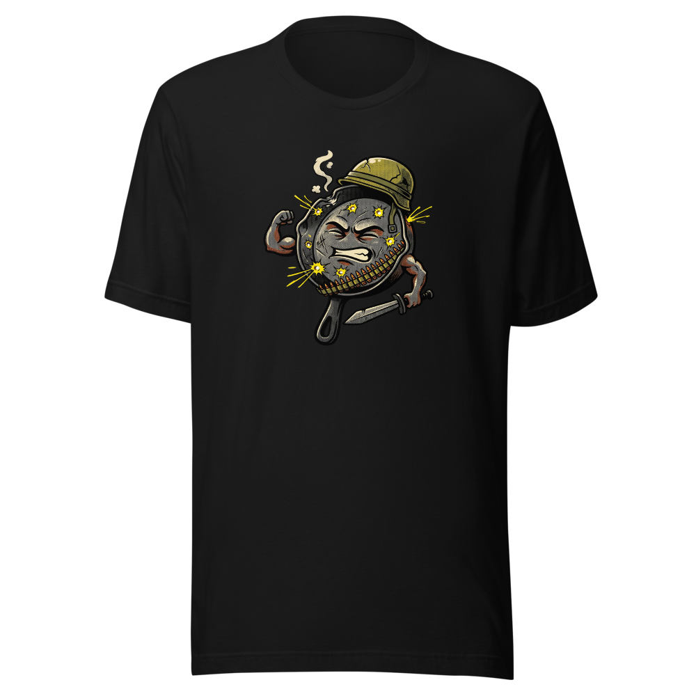 Heroic Skillet Battle Royale Halftone Pop Art Tee — black front view