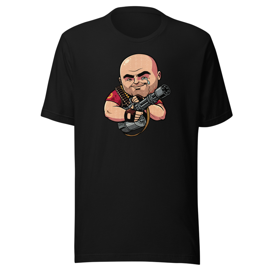 Big Russian Gunner Minigun Hug Pop Art Tee
