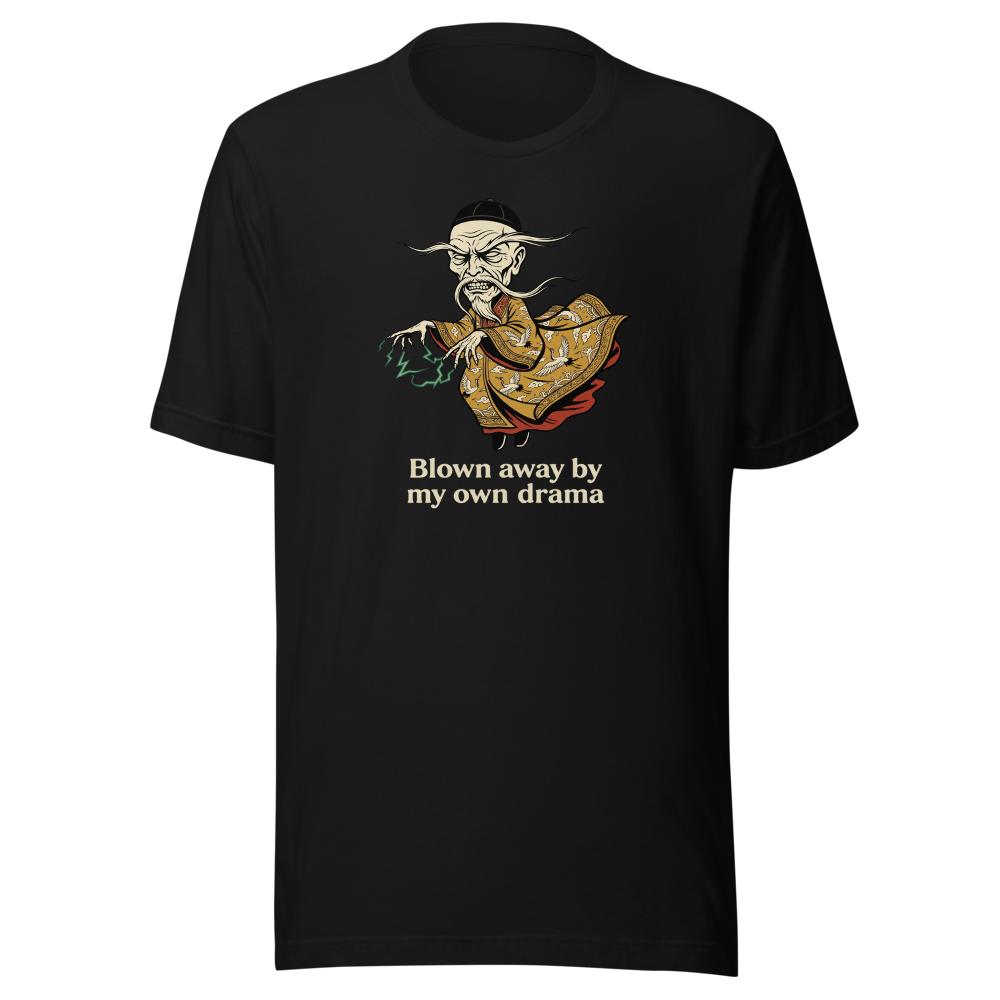 Ancient Sorcerer Vintage Travel Poster Tee — black front view