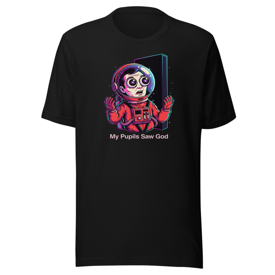 Cosmic Astronaut Monolith Neon Sci-Fi Parody Tee