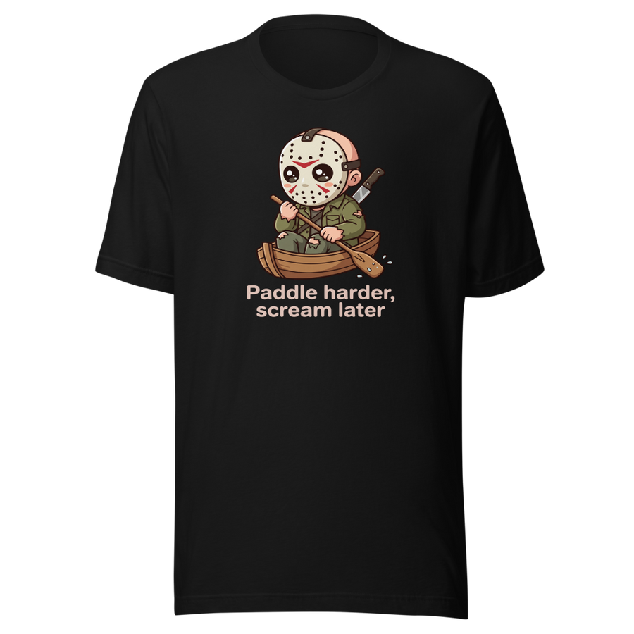 Chibi Slasher Camp Canoe Horror Parody Tee
