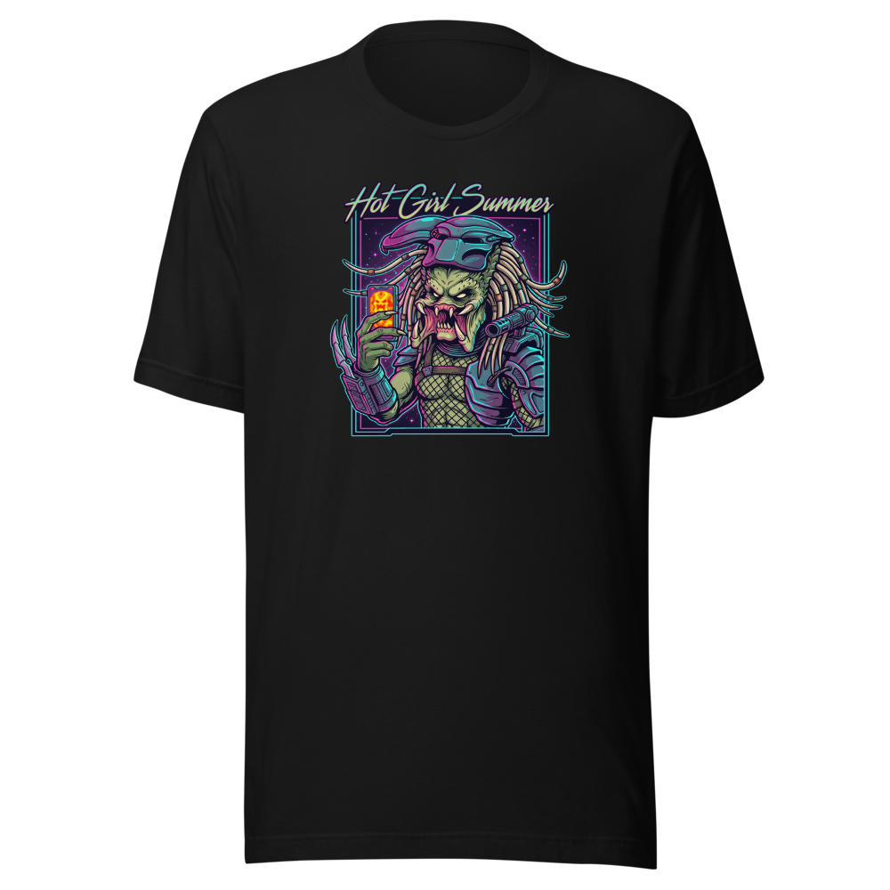 Thermal Selfie Hot Girl Summer Cyberpunk Tee — black front view