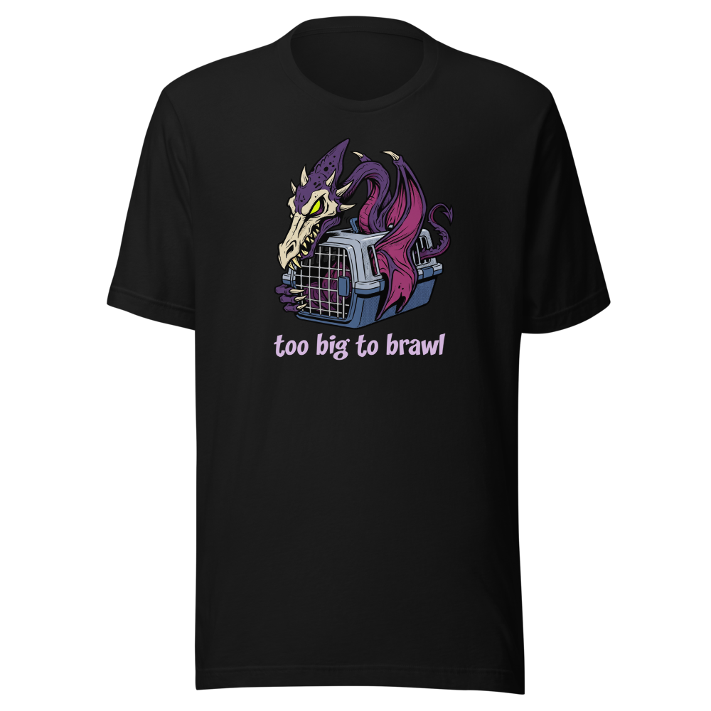 Too Big To Brawl Space Dragon Pet Carrier Tee — black front view