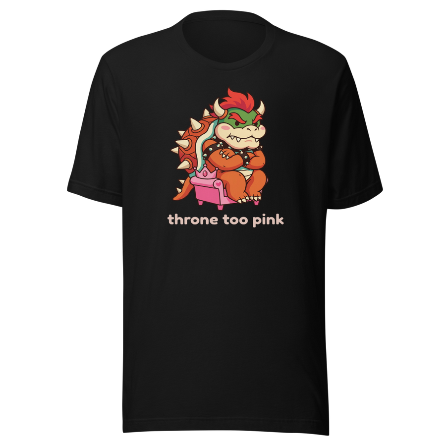 Grumpy Koopa King Tiny Pink Throne Chibi Tee