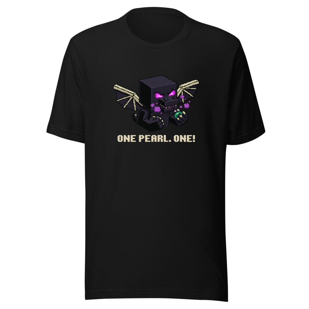 One Pearl Pixel Dragon Boss Tantrum Gamer Tee — black front view
