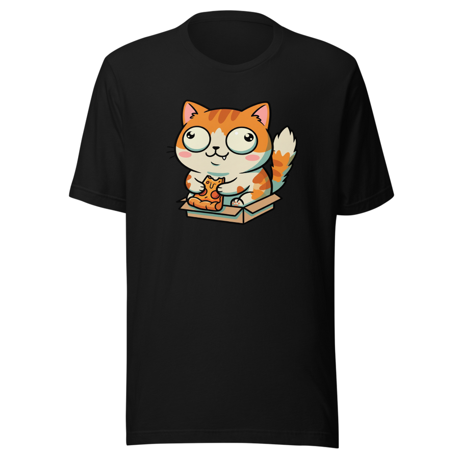 Chibi Pizza Cat Cardboard Box Zoomies Kawaii Tee