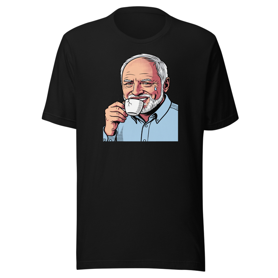 Fake Smile Coffee Guy Halftone Pop Art Meme Tee
