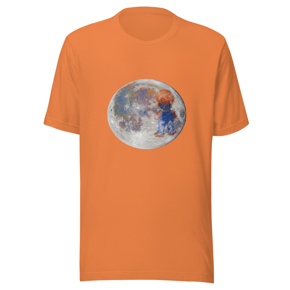 Lunar Plumber Hero Astrophotography Tee — Men's Premium Tee — burnt orange front view