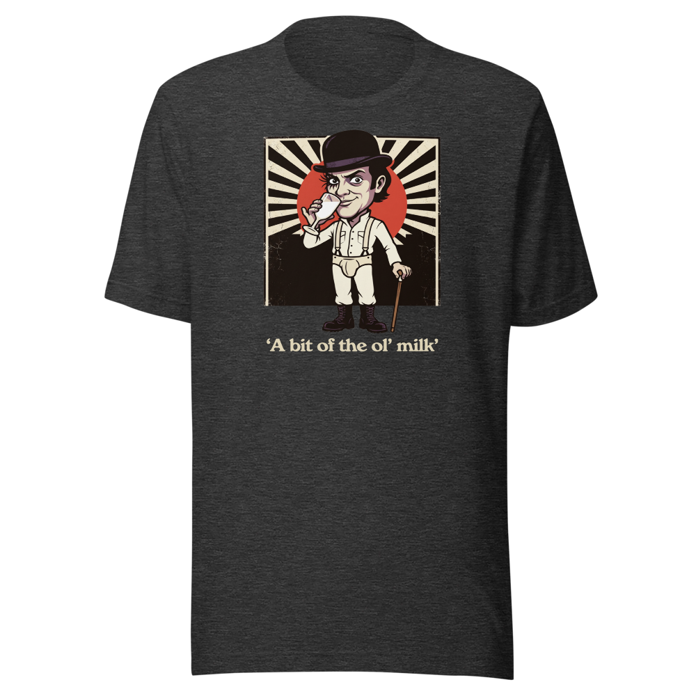 Milk Bar Droog Propaganda Screenprint Tee — dark grey heather front view