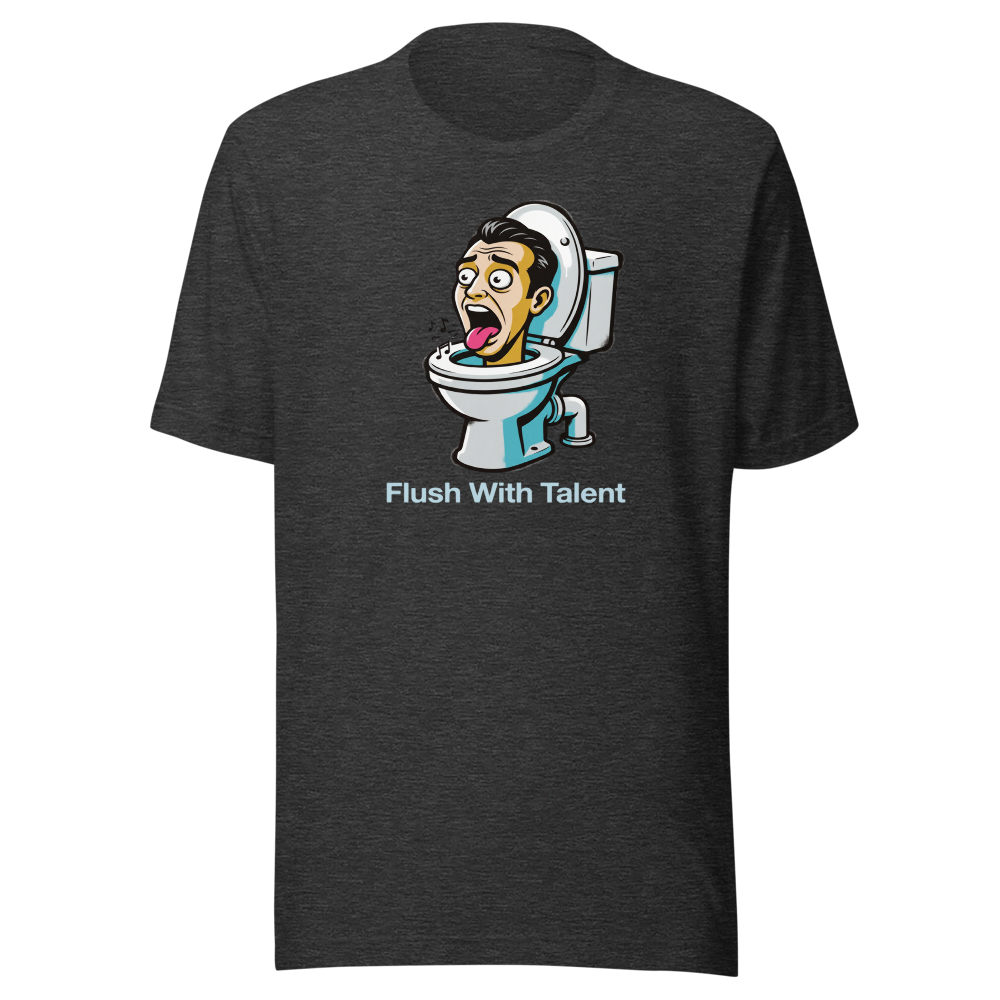 Opera Diva Toilet Stencil Meme Graphic Tee — dark grey heather front view