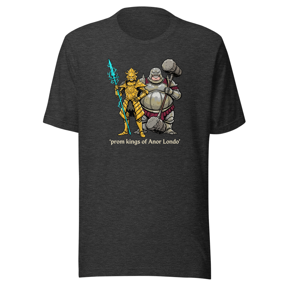 Prom Kings of the Cathedral Boss Duo Tee — dark grey heather front view